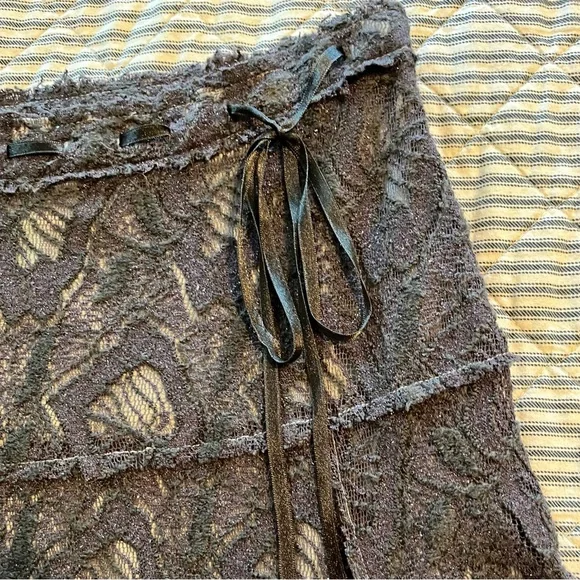 Kimchi Blue Lace A-Line Skirt in Charcoal - Picture 2 of 10